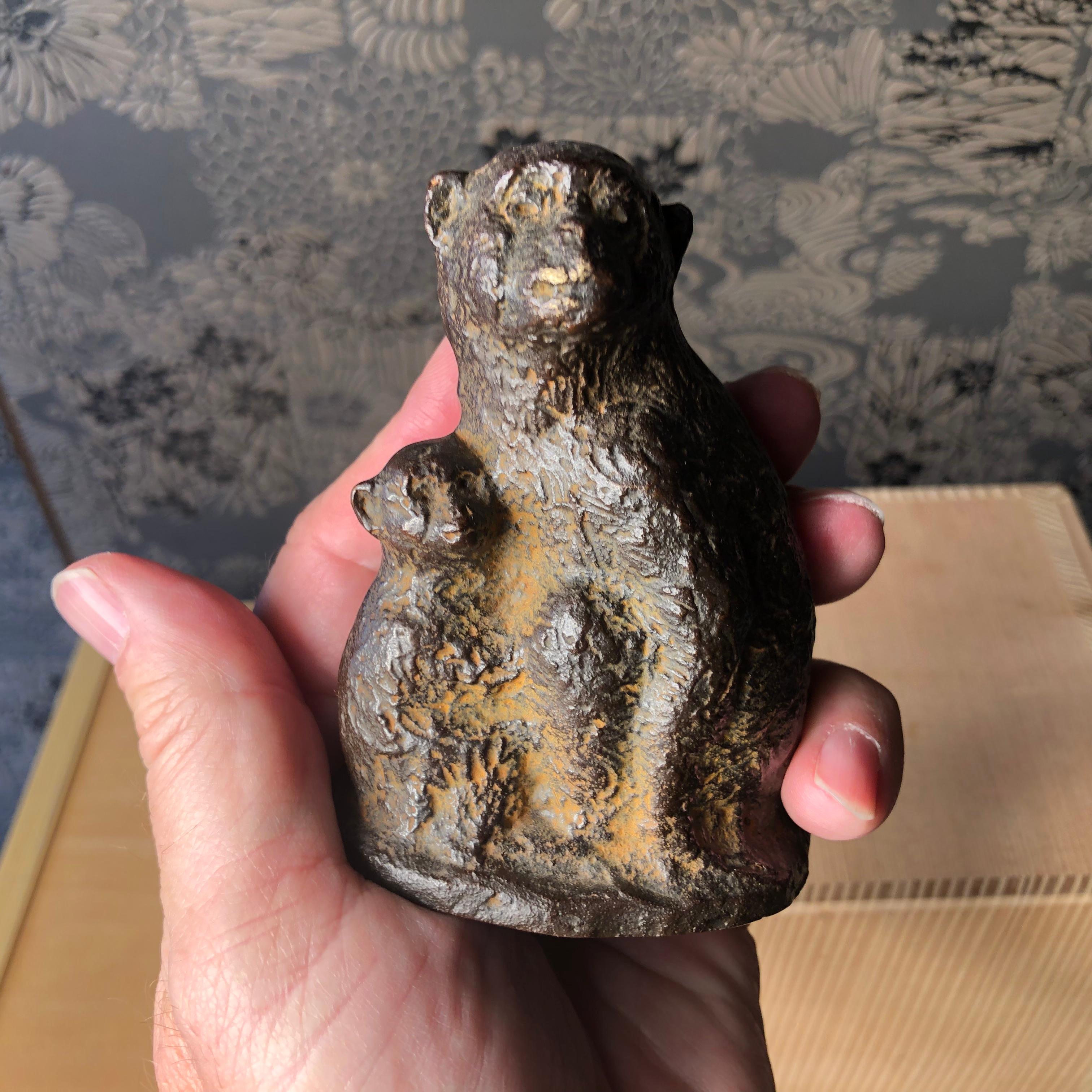 Taisho Japan Fine Antique Monkey Family Bronze, Signed Early Gem