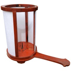 Lampe à main japonaise Andon en laque rouge 1880:: utilisable immédiatement