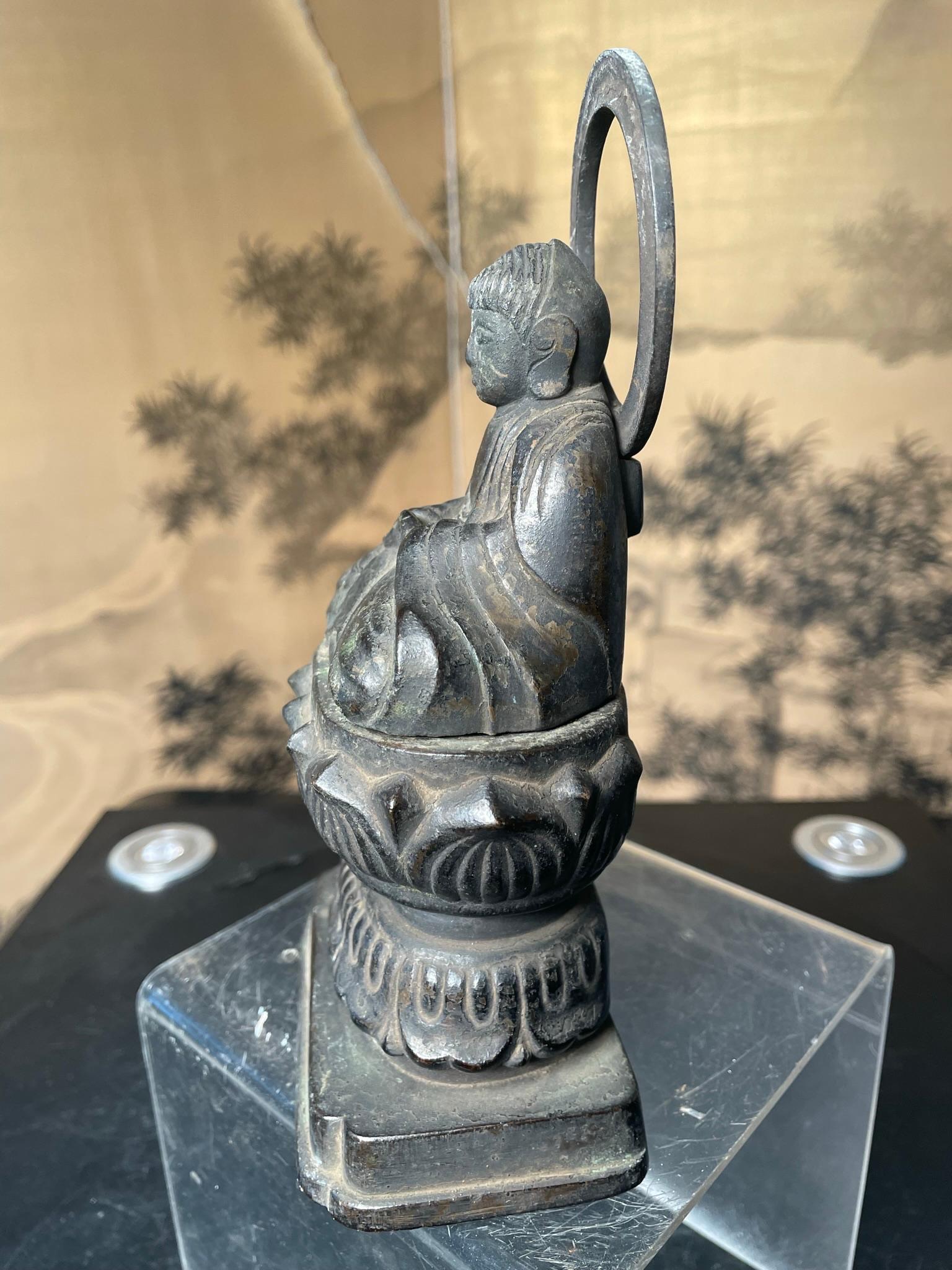 Japan Fine Bronze Seated Amidha Nyorai Buddha, 19thc. For Sale 3