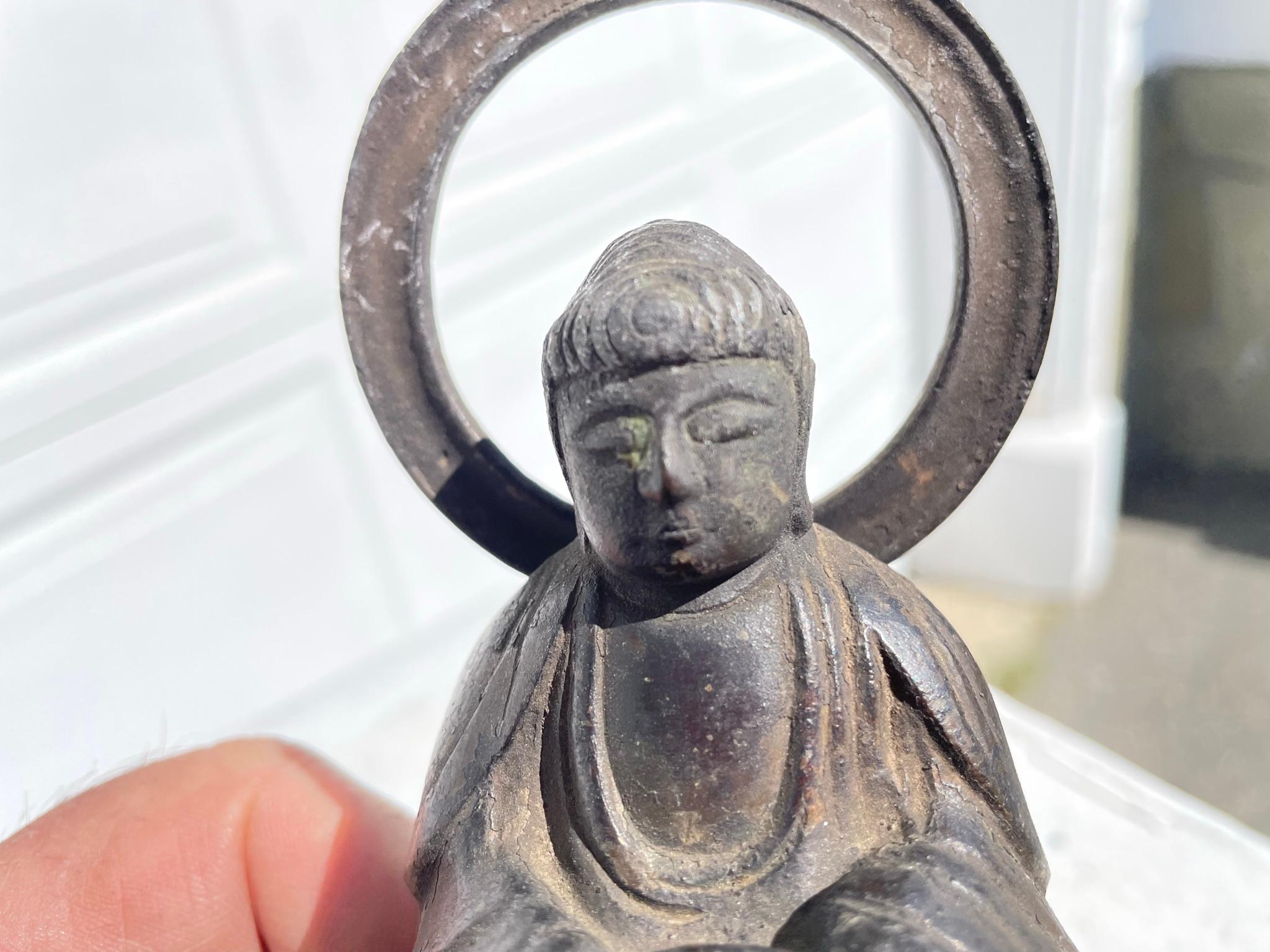 Japanese Japan Fine Bronze Seated Amidha Nyorai Buddha, 19thc. For Sale