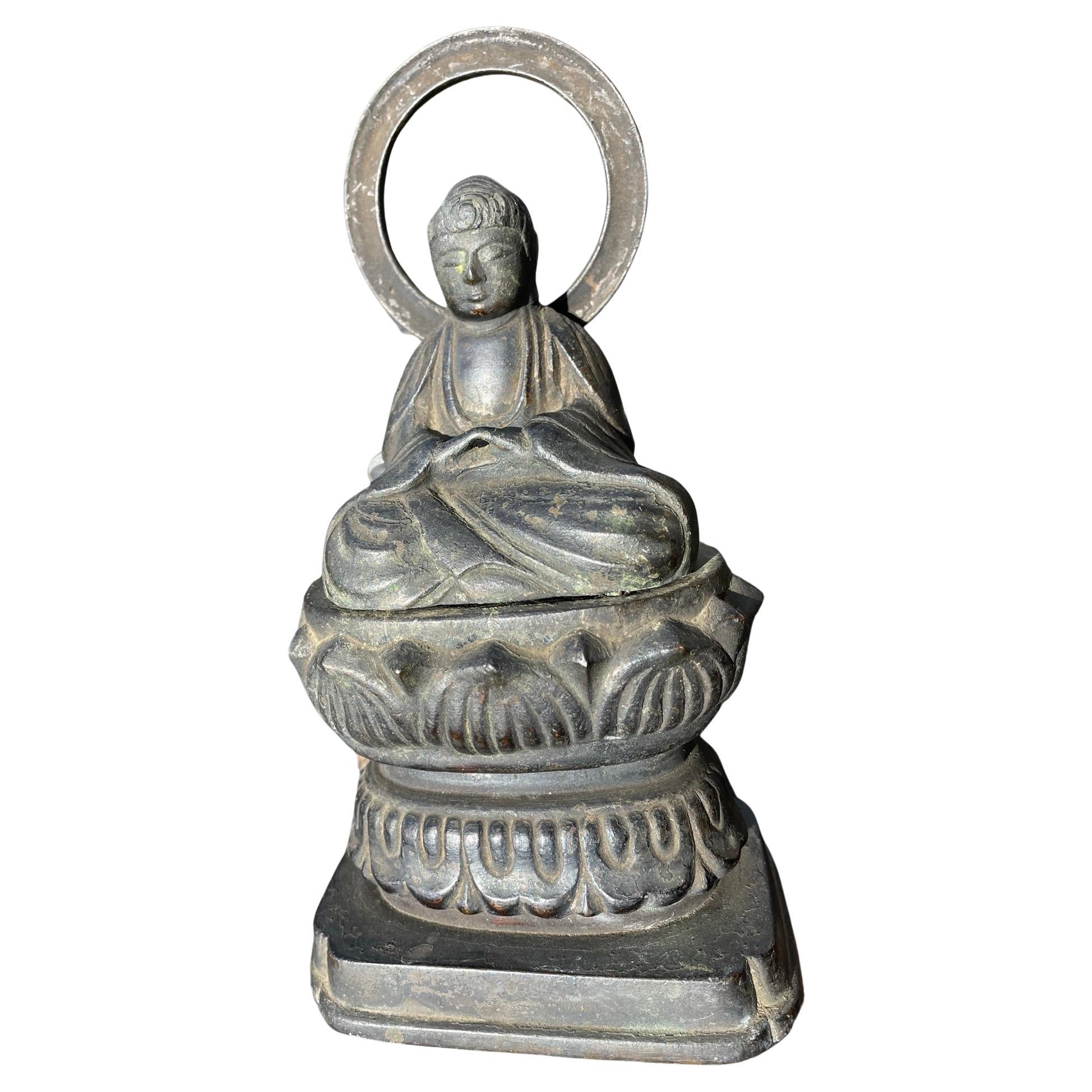 Buda Amidha Nyorai de bronce sentado, s. XIX