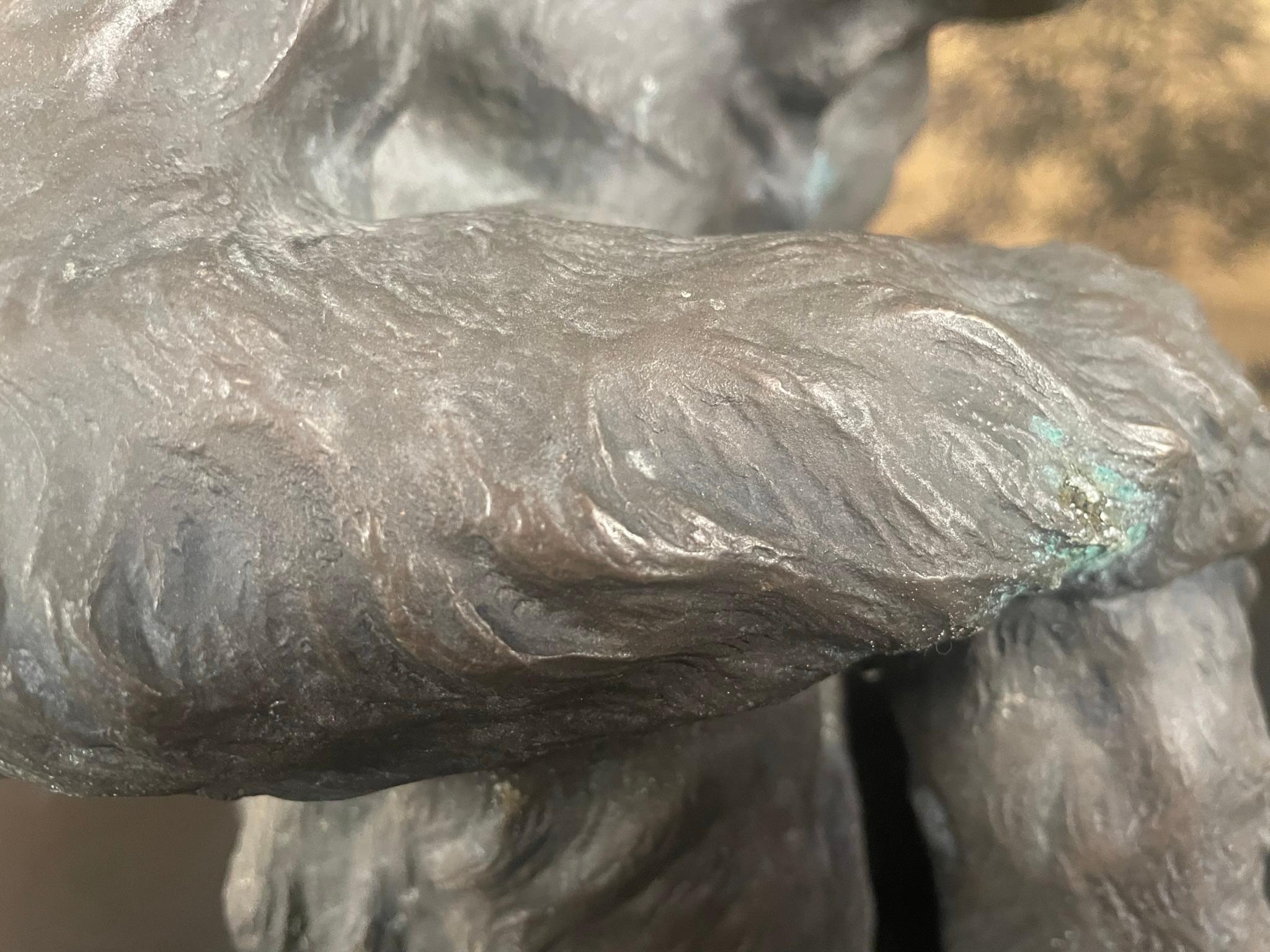 Japan Fine Large Antique Bronze Monkey With Fine Details 6