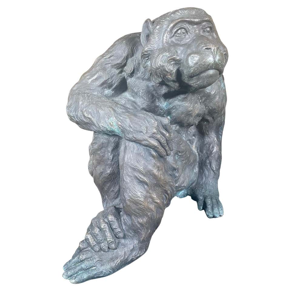 Japan Antique Hand Cast Bronze Scampering Rabbit Pricked Ears Fine ...