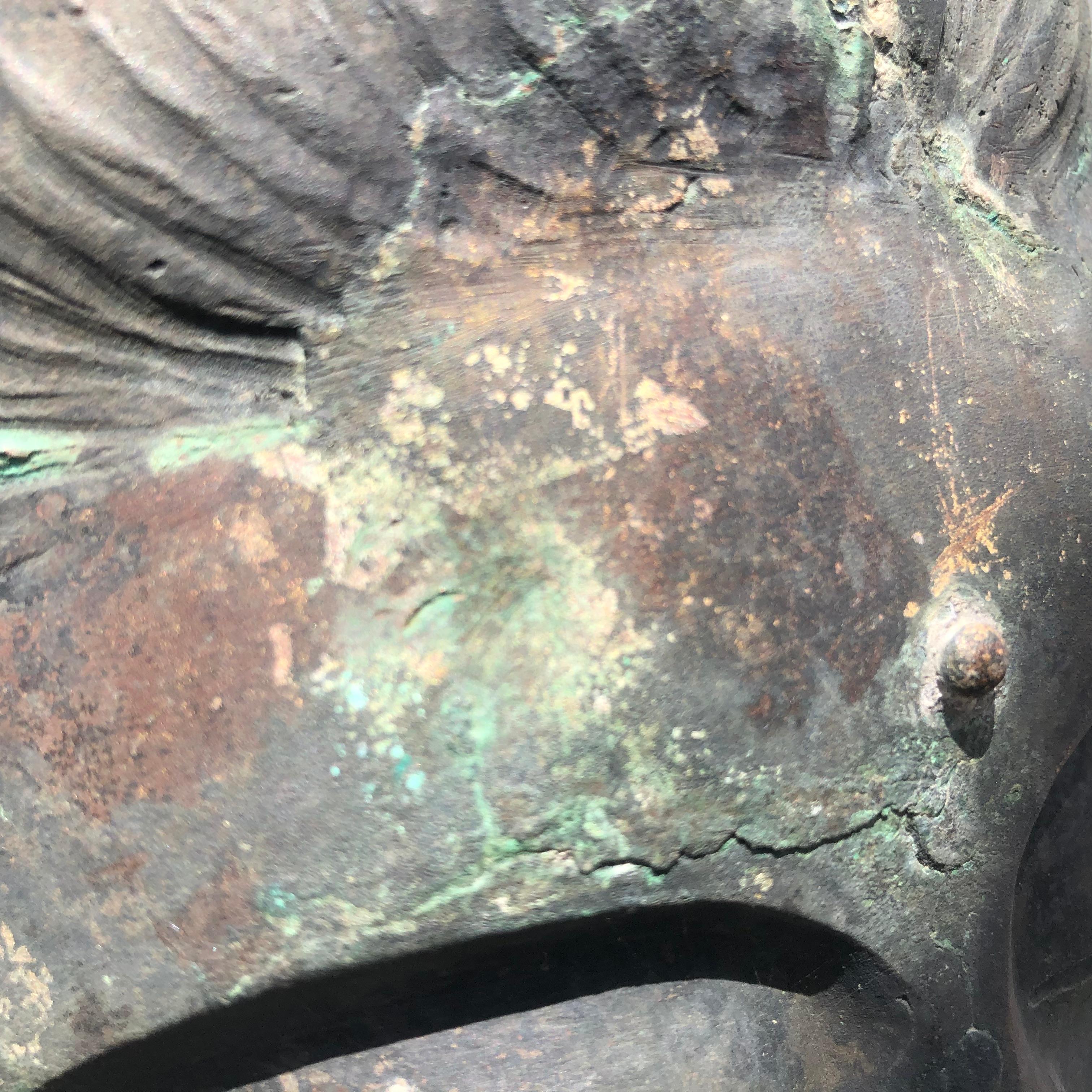 Japan Fine Large and Elegant Antique Bronze Seated Kanon Maitreya Beautiful Face 11