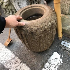 Japan Fine Old Hand-Carved Tsukubai Water Basin Planter