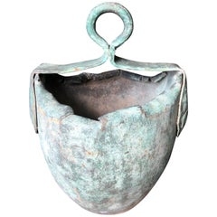 Japan Fine Old Hand Forged and Riveted Bronze Bucket Planter-200 Years Old