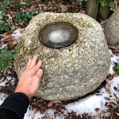 Japan Fine Old "Natural Boulder" Stone Water Basin Planter
