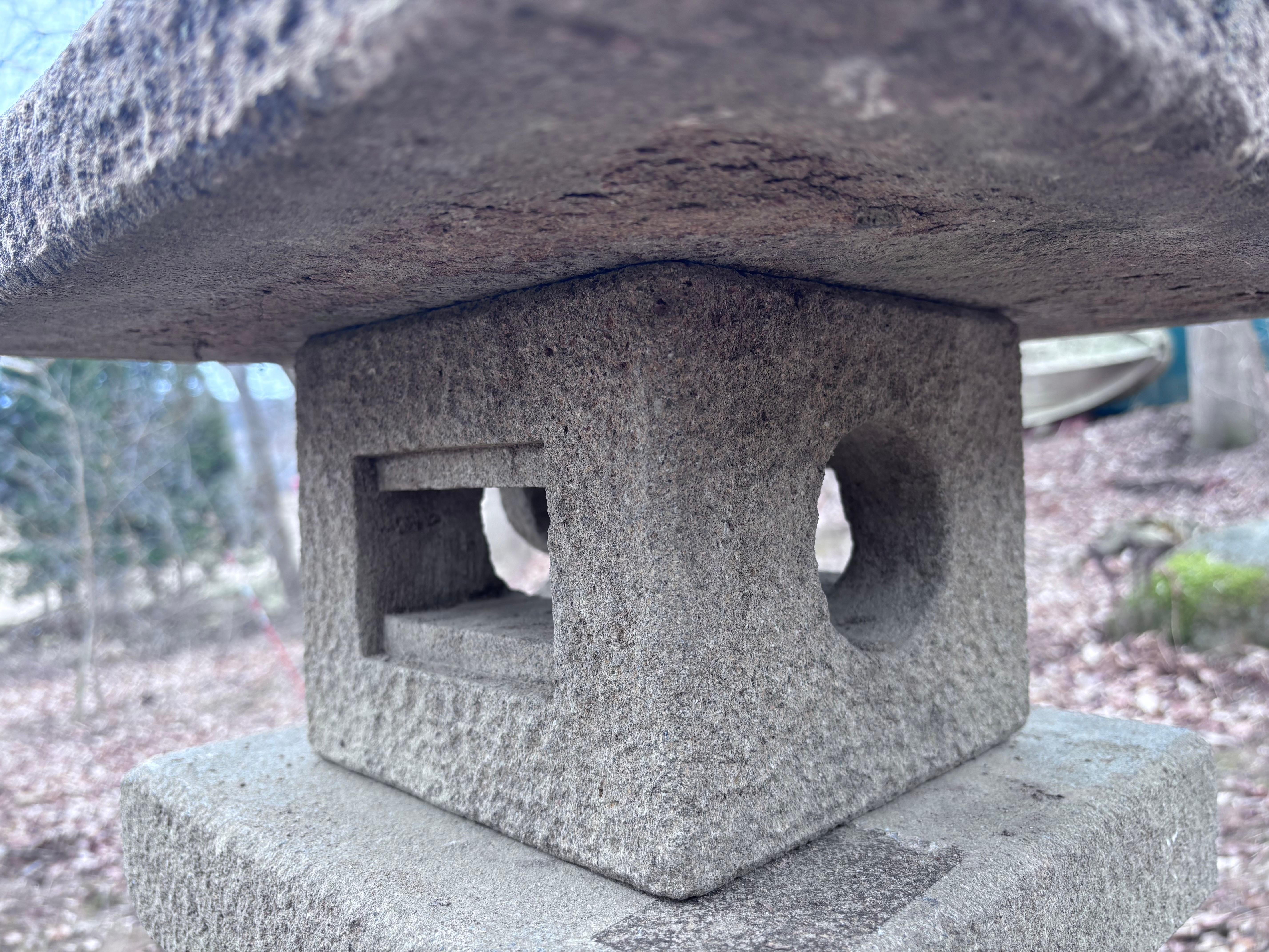 Japan Fine Old  “Oribe” Garden Lantern , Tea Master Hand Carved For Sale 2