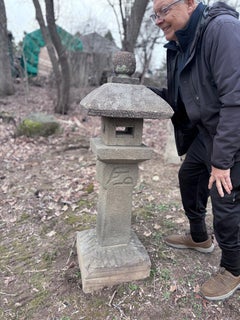 Japan Fine Old  “Oribe” Garden Lantern , Tea Master Hand Carved