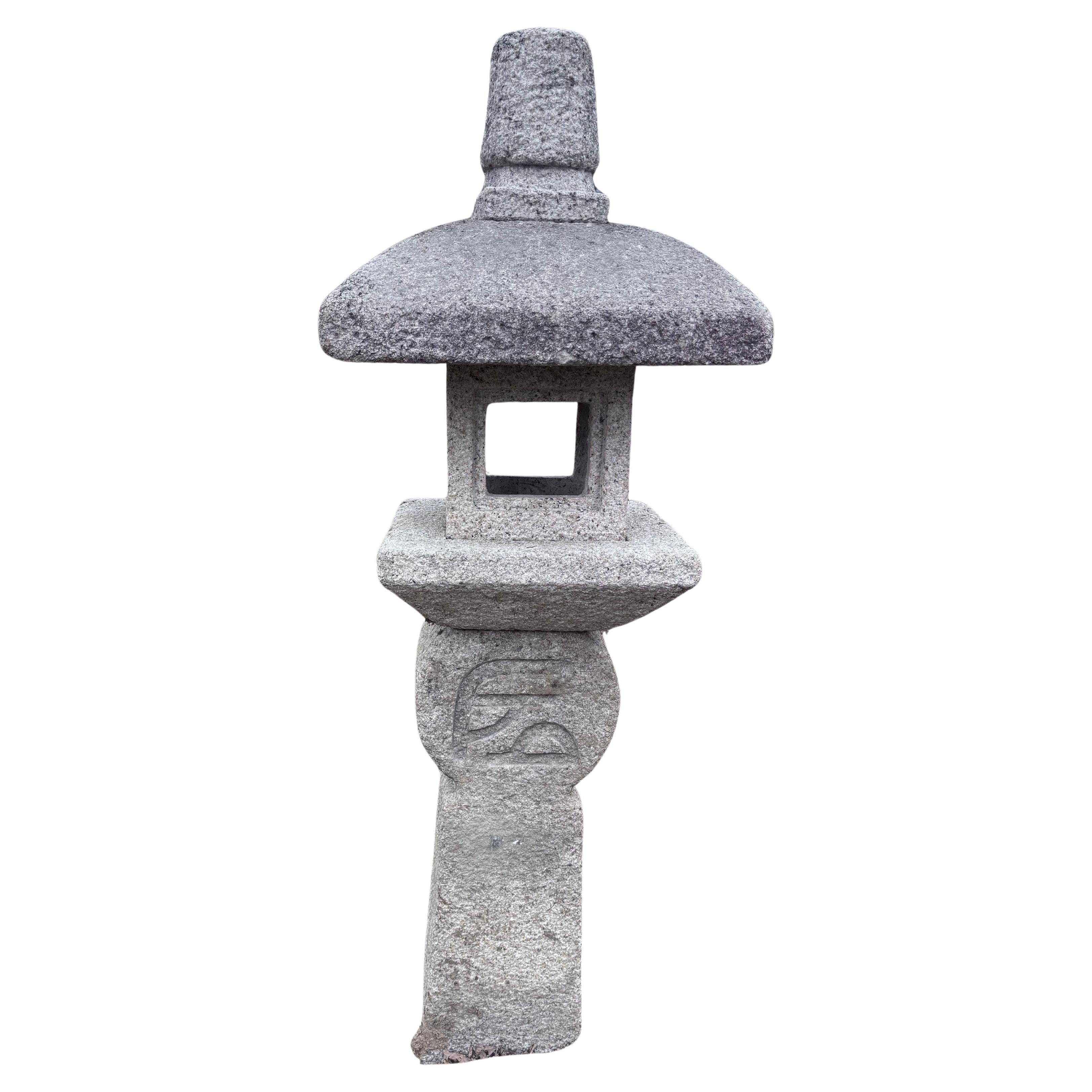 Japan Fine Old  “Oribe” Granite Garden Lantern , Tea Master Hand Carved