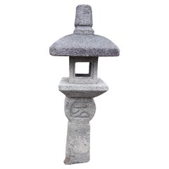 Japan Fine Old  “Oribe” Granite Garden Lantern , Tea Master Hand Carved