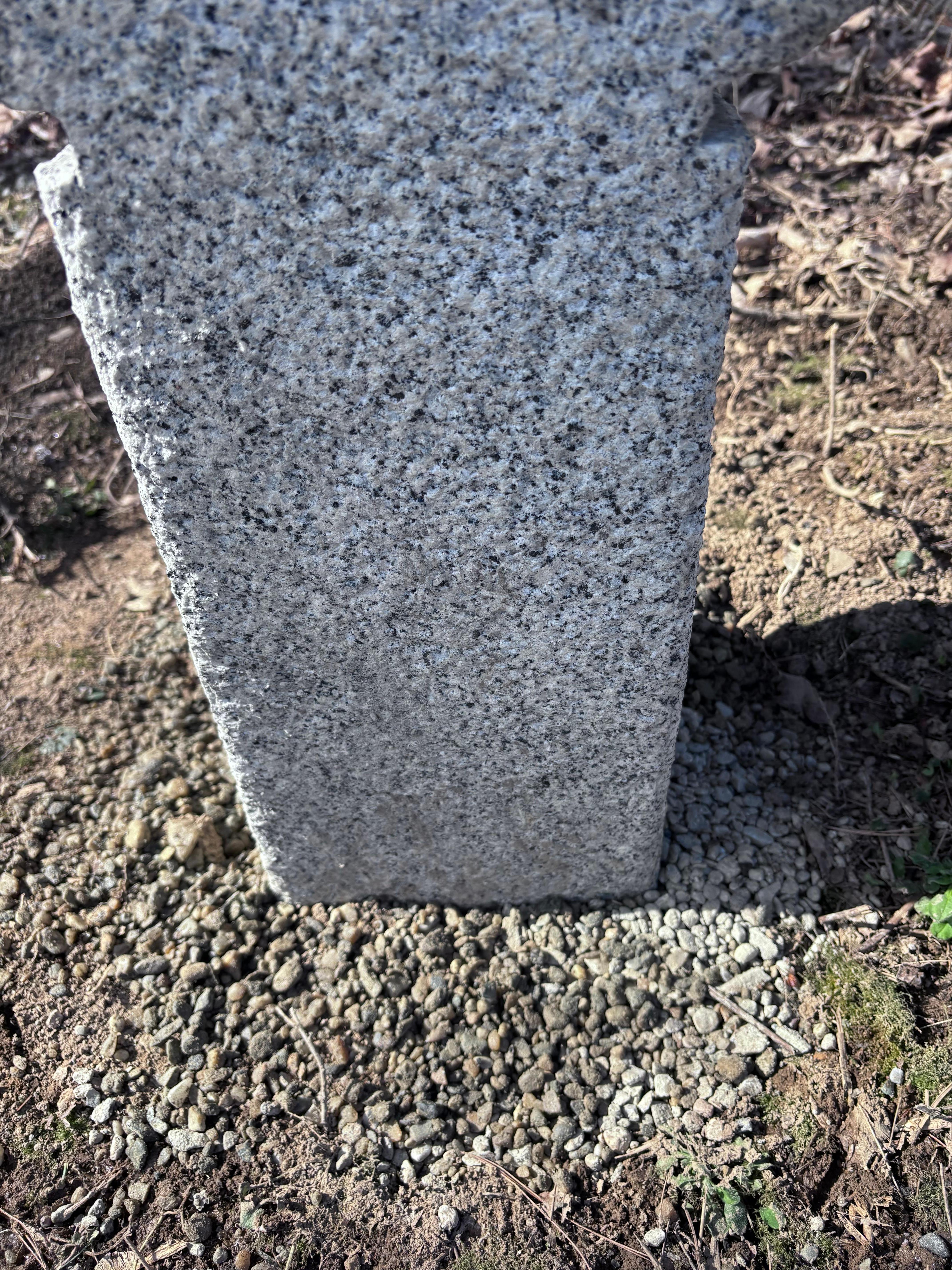 Japan Fine Old  “Oribe” Granite Garden Lantern With Sanscrit Calligraphy For Sale 4