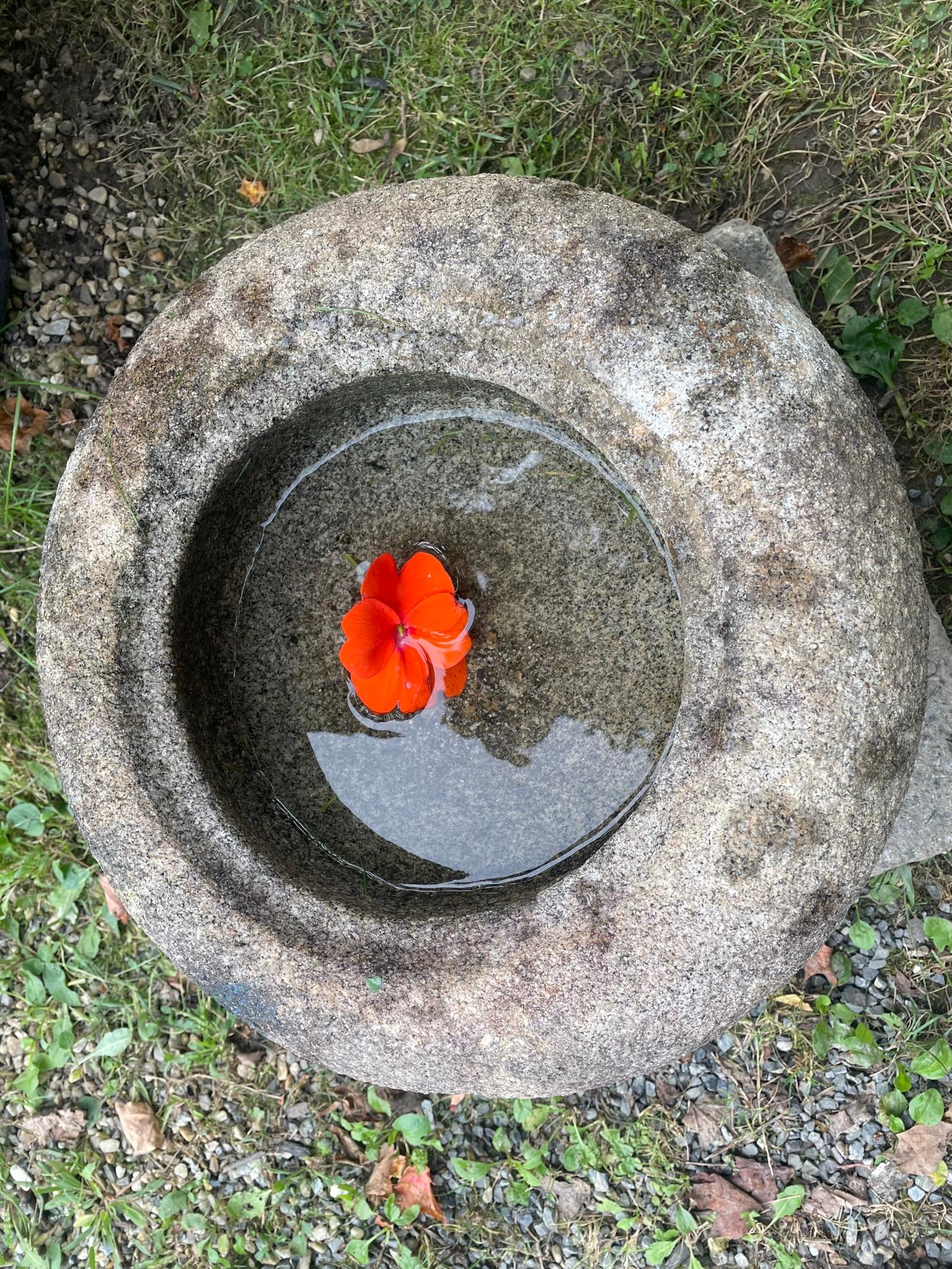 Japan Fine Old Stone Water Garden  Basin Tsukubai  1