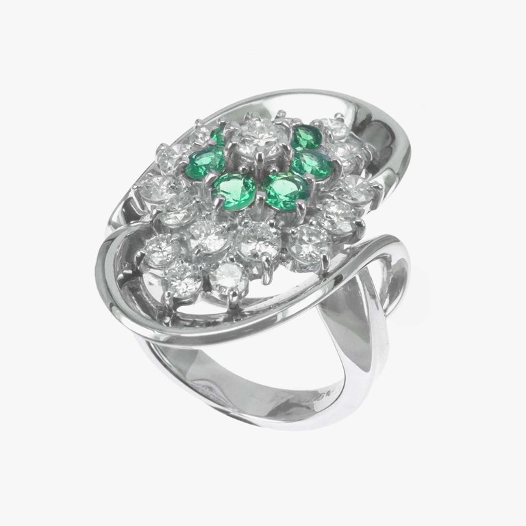 Japan Germany Lab Certified Emerald and Diamond Platinum PT 900 'Big