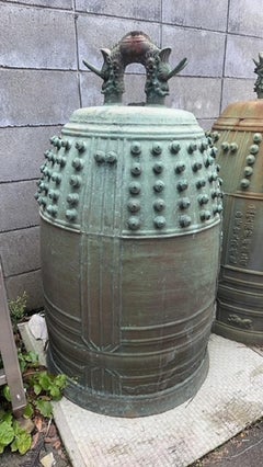 Japan Massive Blue Bronze Peace Bell  Voice Of Buddha  45 Inches Tall