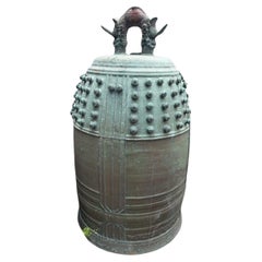 Japan Massive Blue Bronze Peace Bell  Voice Of Buddha  45 Inches Tall 