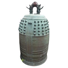 Japan Massive Blue Bronze Peace Bell Voice Of Buddha 45 Inches Tall