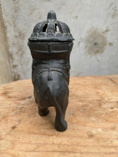 Antique Bronze Elephant Censer, Japanese Early 20th Century, Good Luck