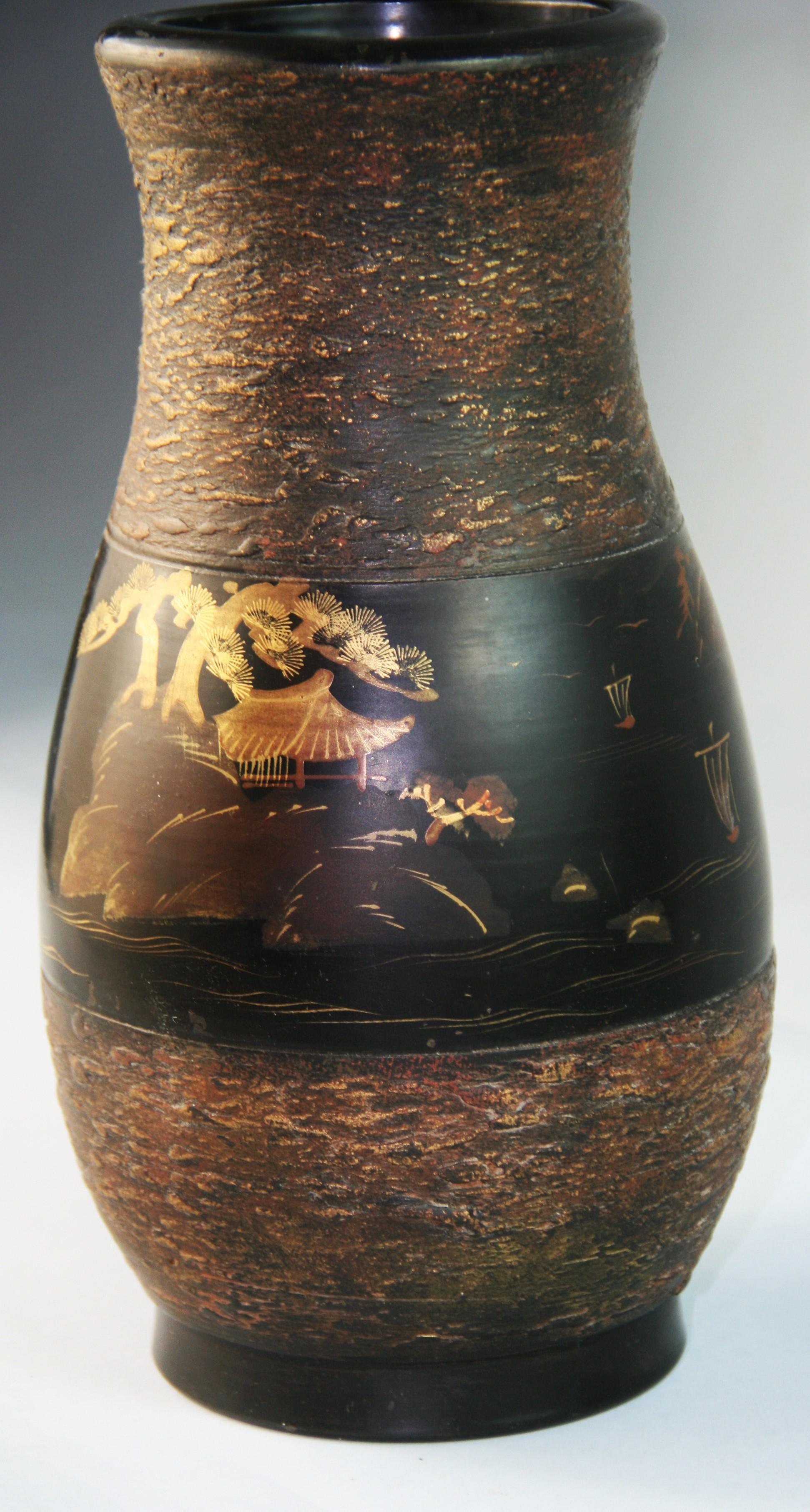 Japan Hand Painted Ceramic Vase, 1960's For Sale 6
