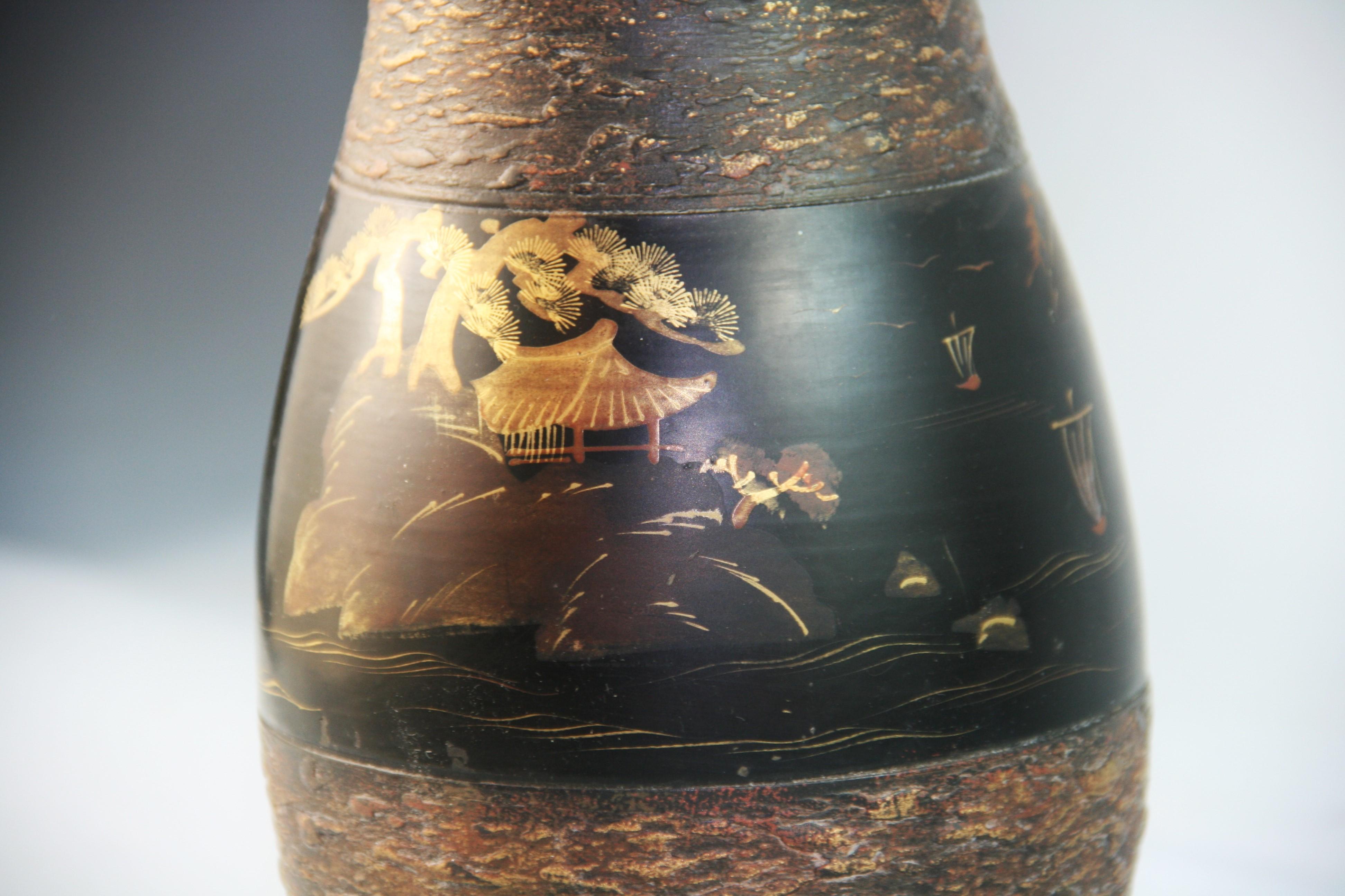 Japan Hand Painted Ceramic Vase, 1960's For Sale 7