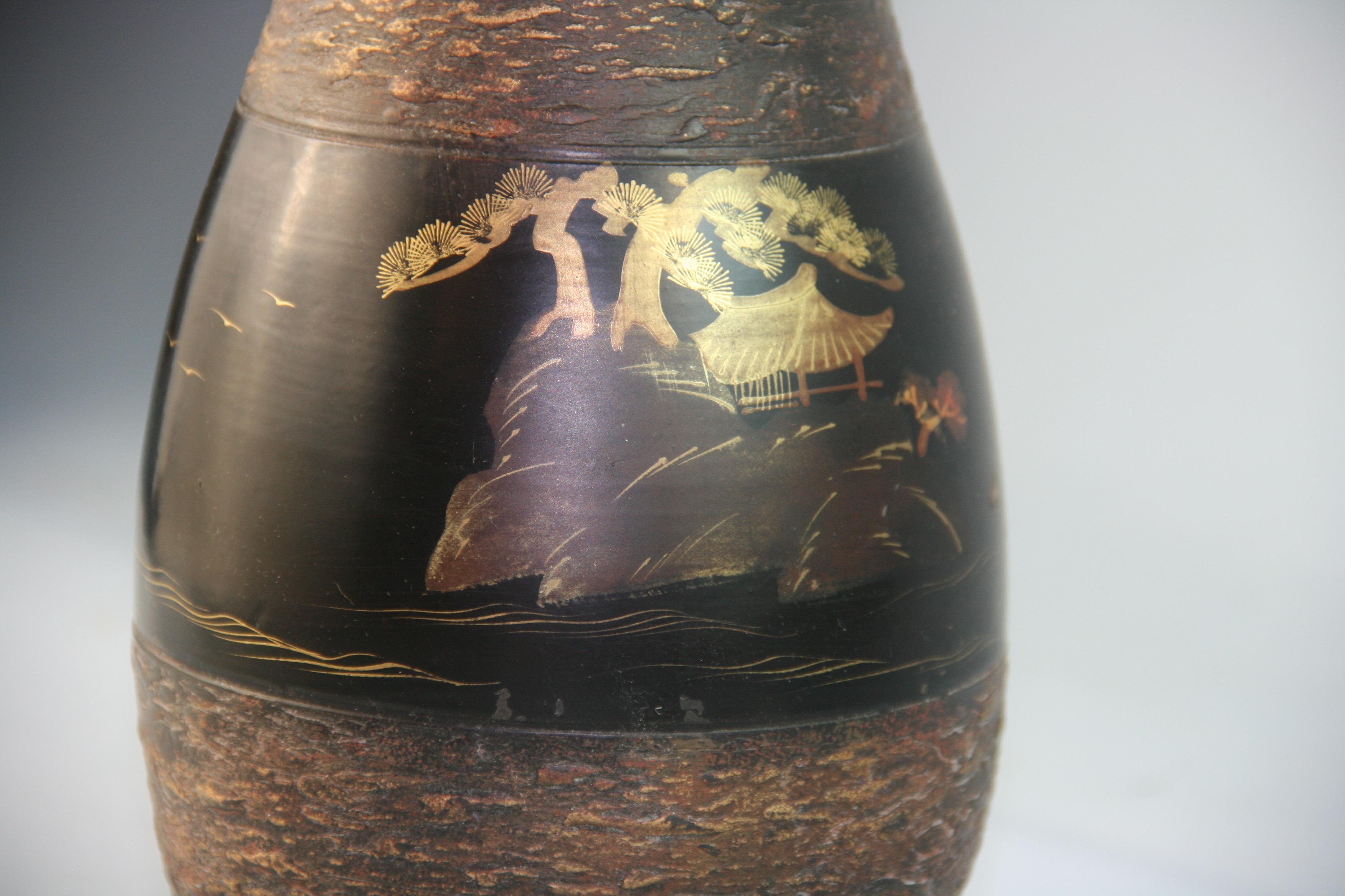 Japan Hand Painted Ceramic Vase, 1960's For Sale 8