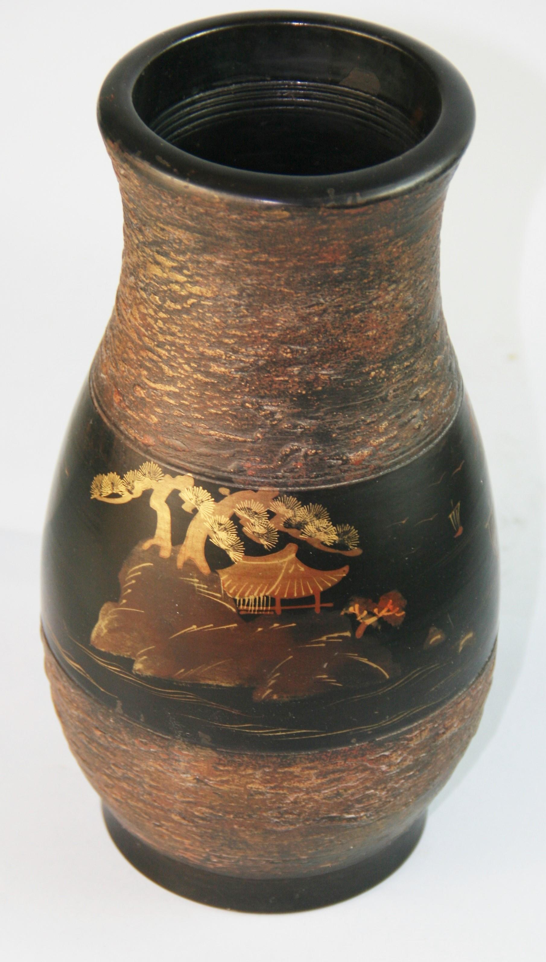 Japan Hand Painted Ceramic Vase, 1960's For Sale 9