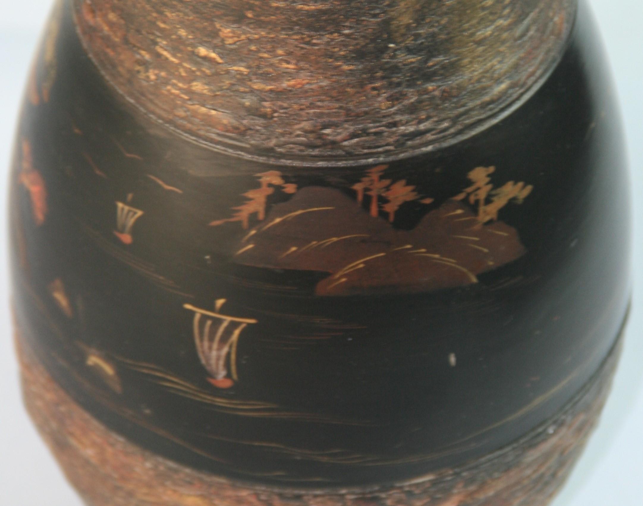 Japan Hand Painted Ceramic Vase, 1960's For Sale 11