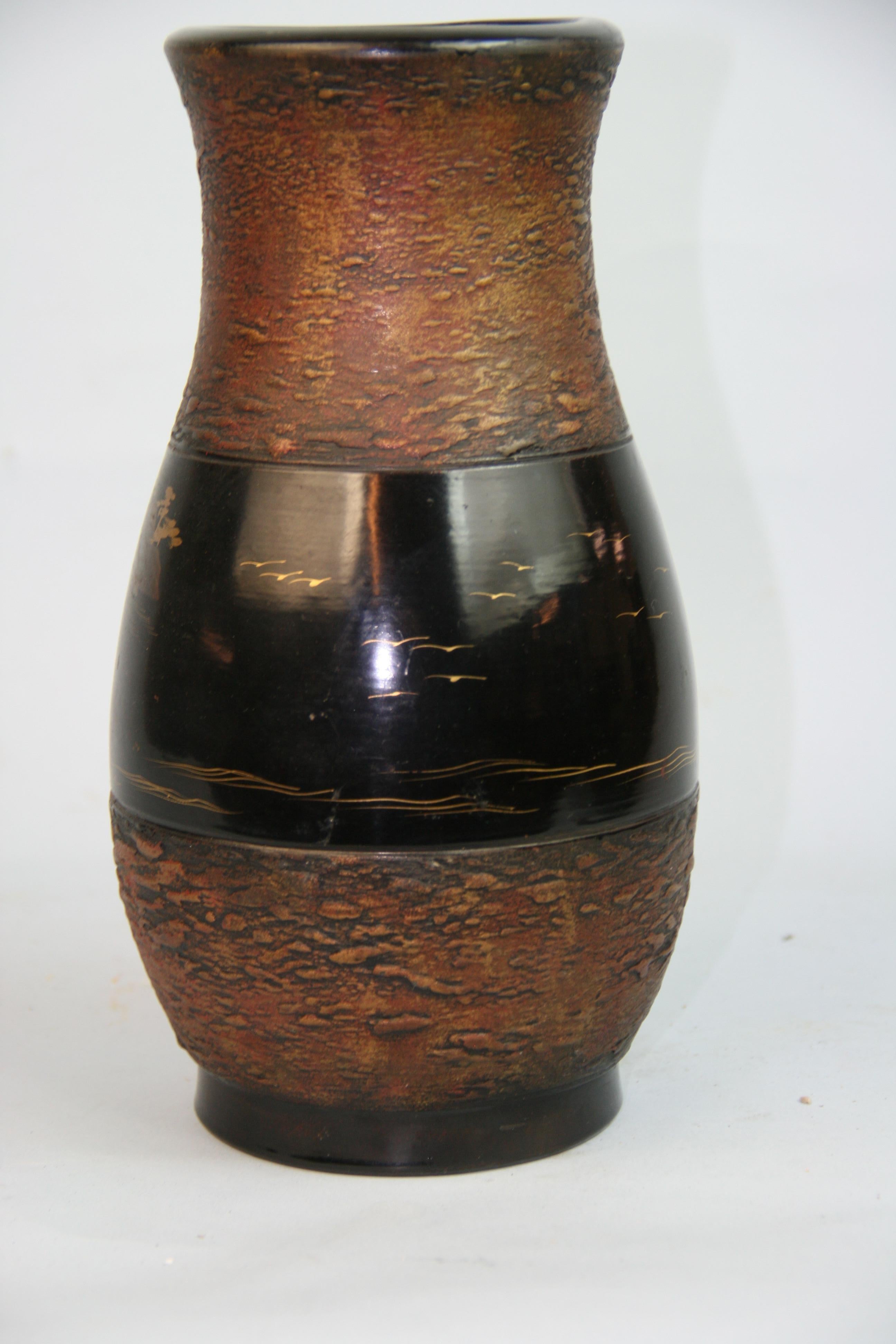 Japan Hand Painted Ceramic Vase, 1960's For Sale 3