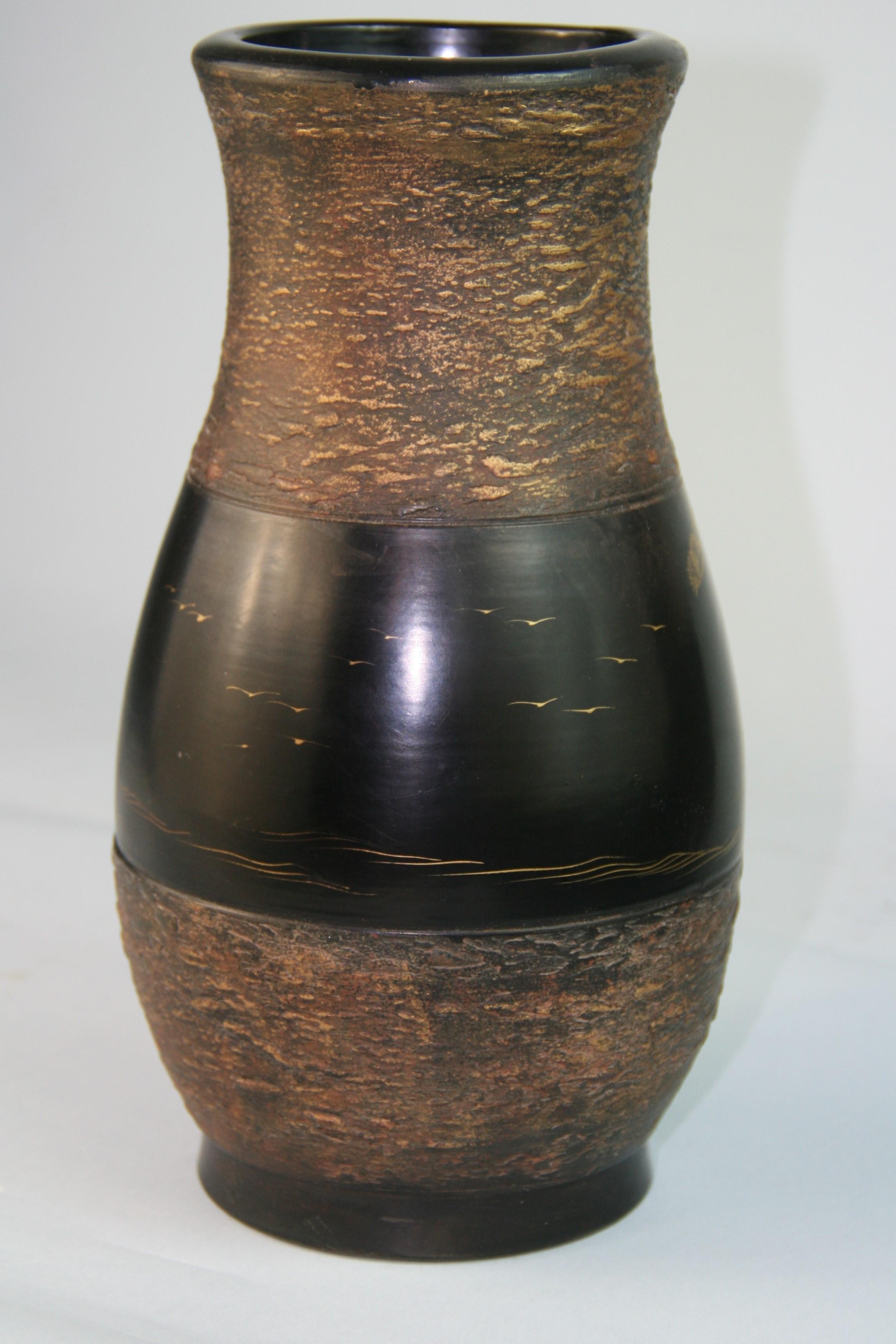 Japan Hand Painted Ceramic Vase, 1960's For Sale 4