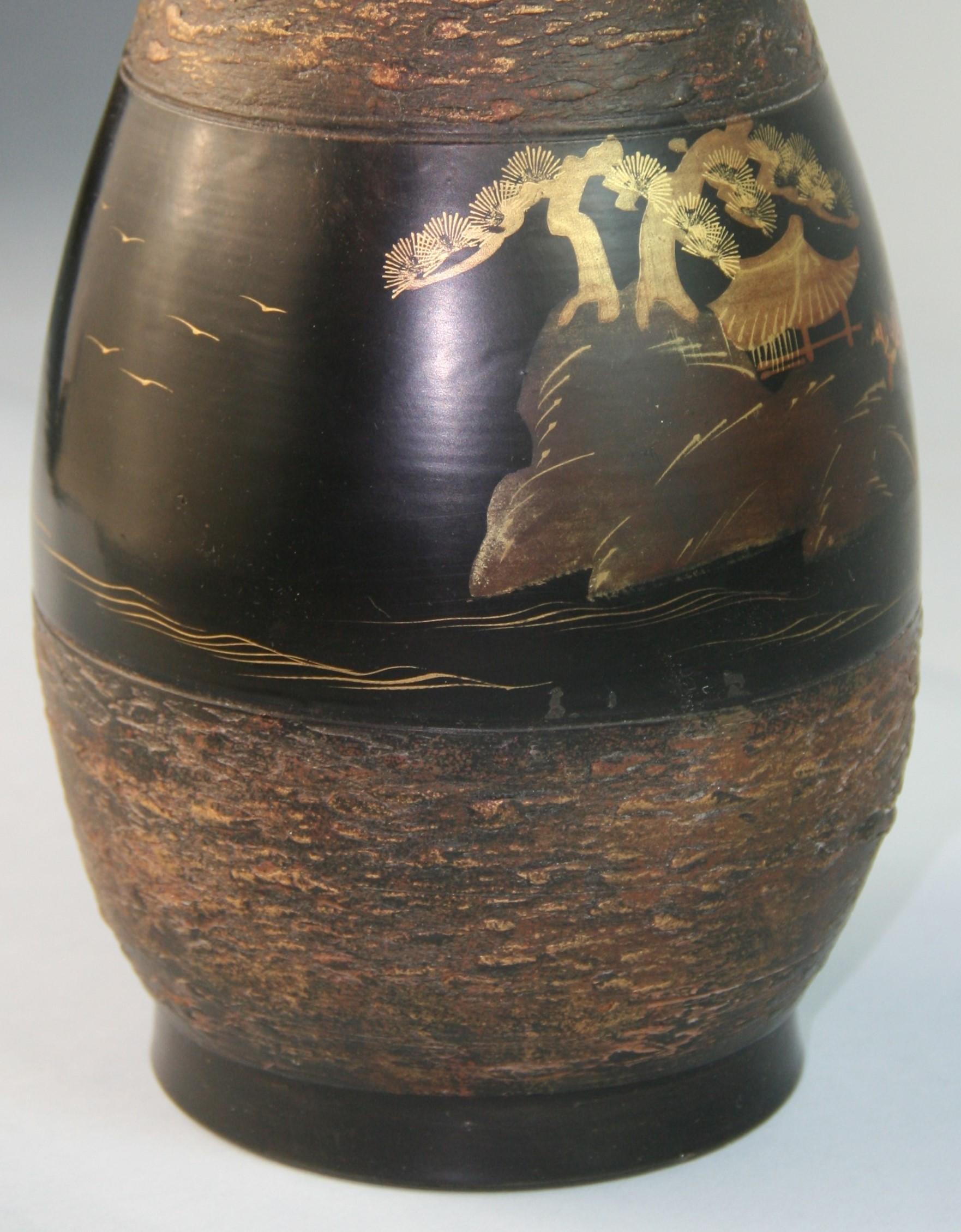 Japan Hand Painted Ceramic Vase, 1960's For Sale 5