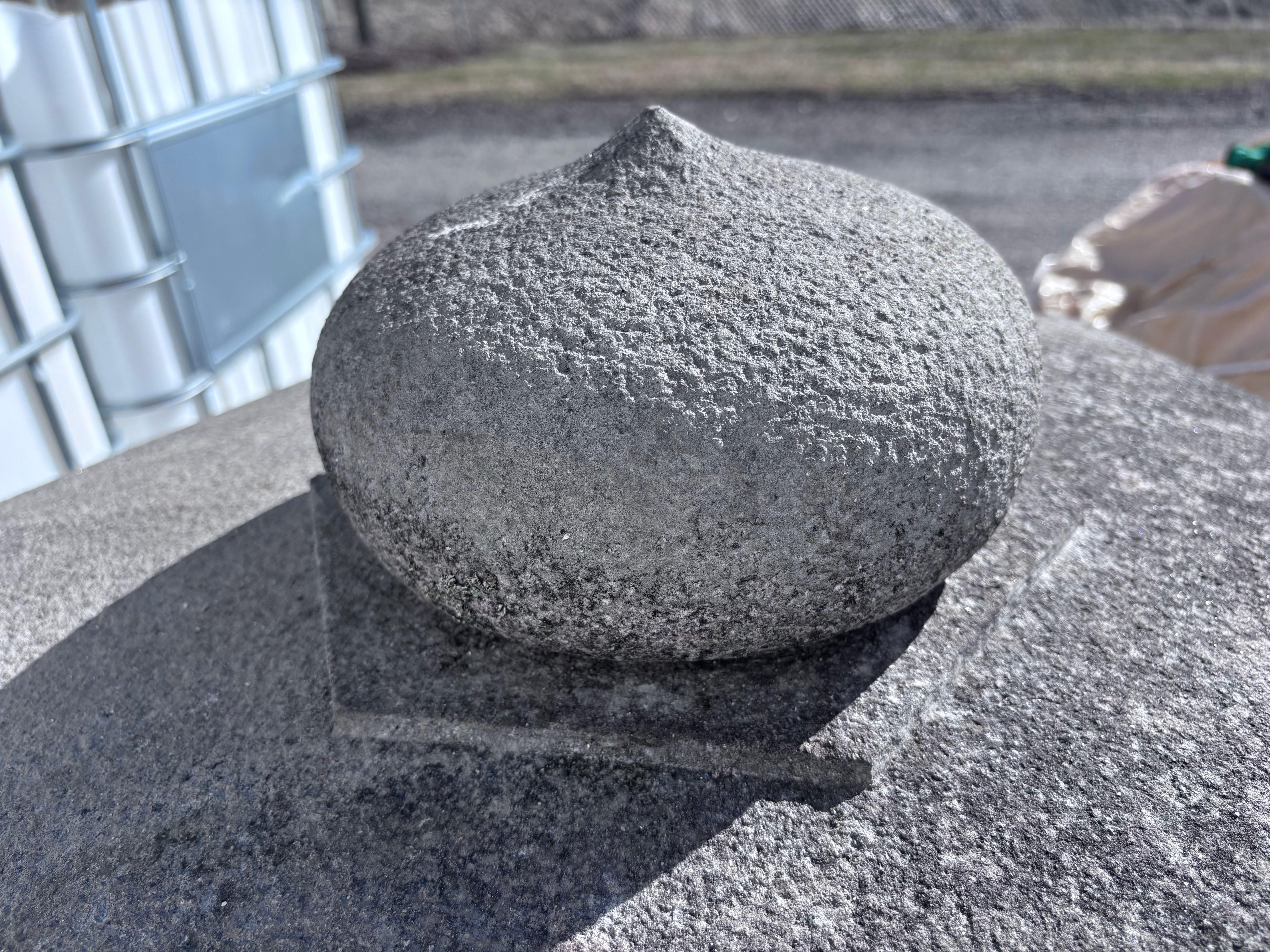 20th Century Japan Huge Old Stone Yukimi Lantern with Beautiful Details, 38 Inches For Sale
