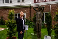 Japan 1950s Museum Bronze Over Life-Size "Male Reborn”  Koga Tadao, 84"