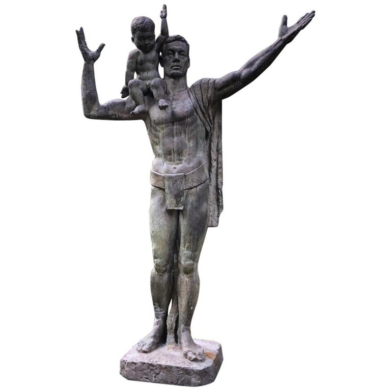 Japan Important 1961 Over Life-Size Bronze "Coming Generation",  Koga Tadao, 94" For Sale