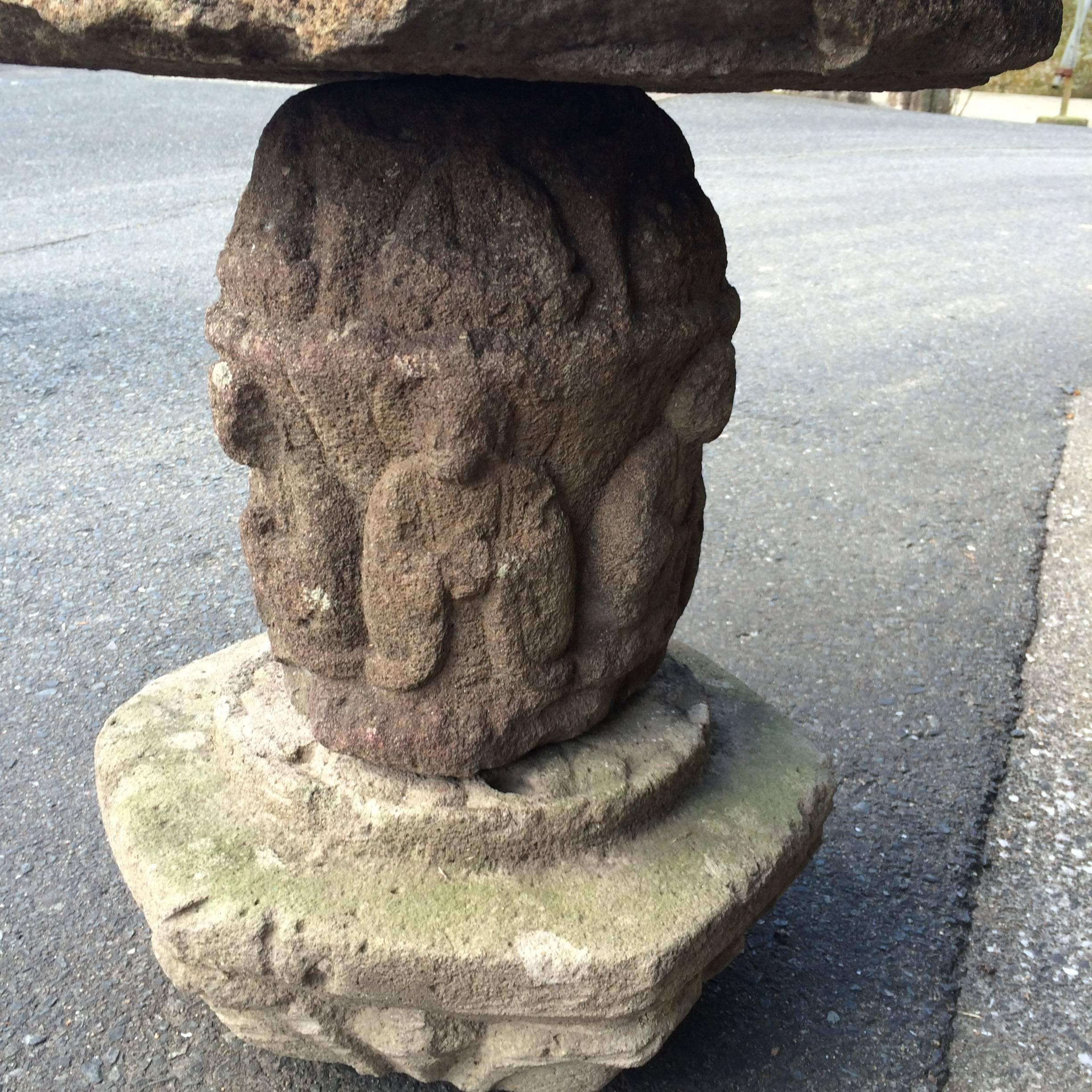 Japan Bedeutende alte Steintempel-Laterne Rokujizo 'Sechs Jizo':: 1600 n. Chr (Japanisch)