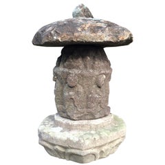 Japan Bedeutende alte Steintempel-Laterne Rokujizo 'Sechs Jizo':: 1600 n. Chr
