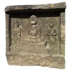 Japan, bedeutende antike Tempelskulptur aus Stein, Japan, 1600 n. Chr.