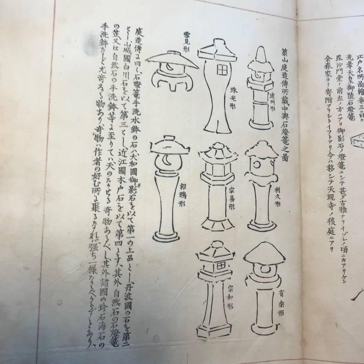 Japan Important Antique Tea Garden Lanterns Woodblock Guide Book, 100 Toro 9