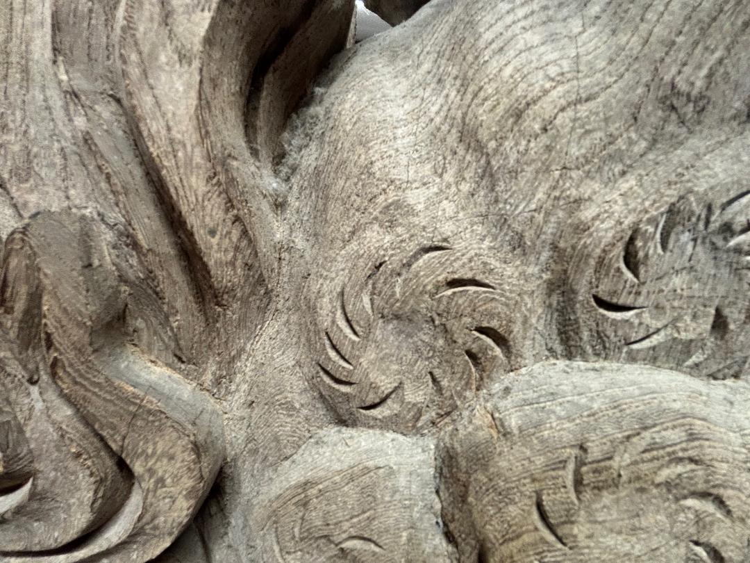 Japan Important Large Pair Early Shinto Temple Lions Hand-Carved, 18th Century For Sale 10