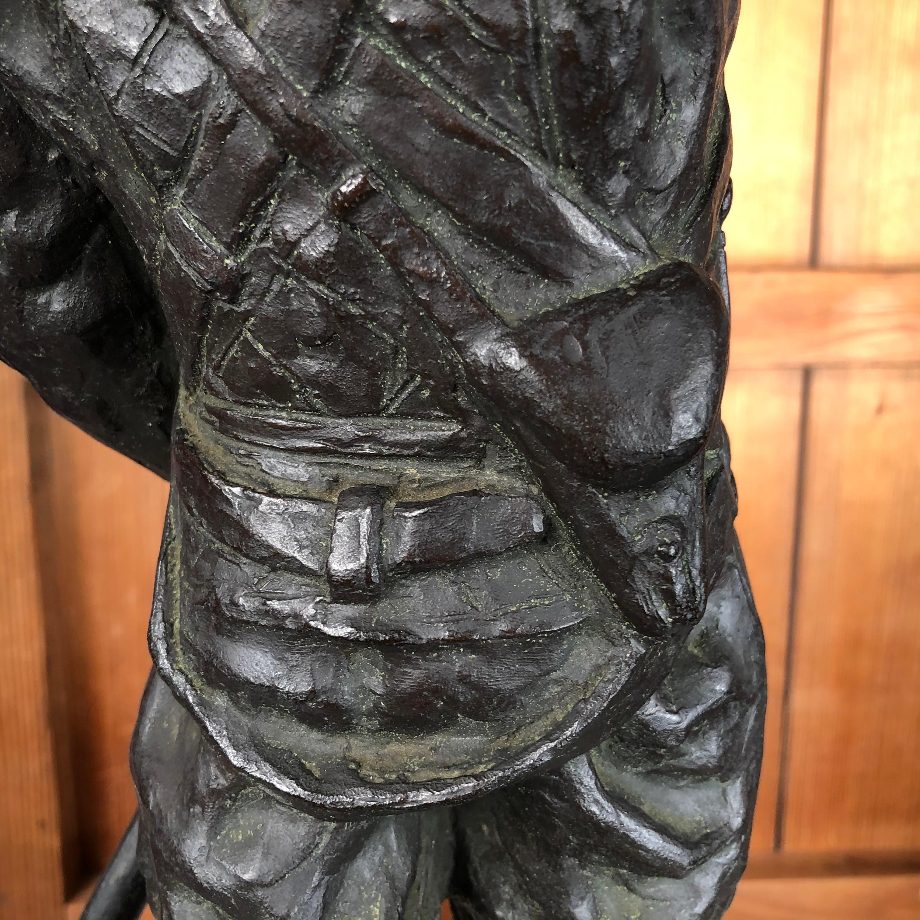 Japan Important WWII Bronze Samurai 