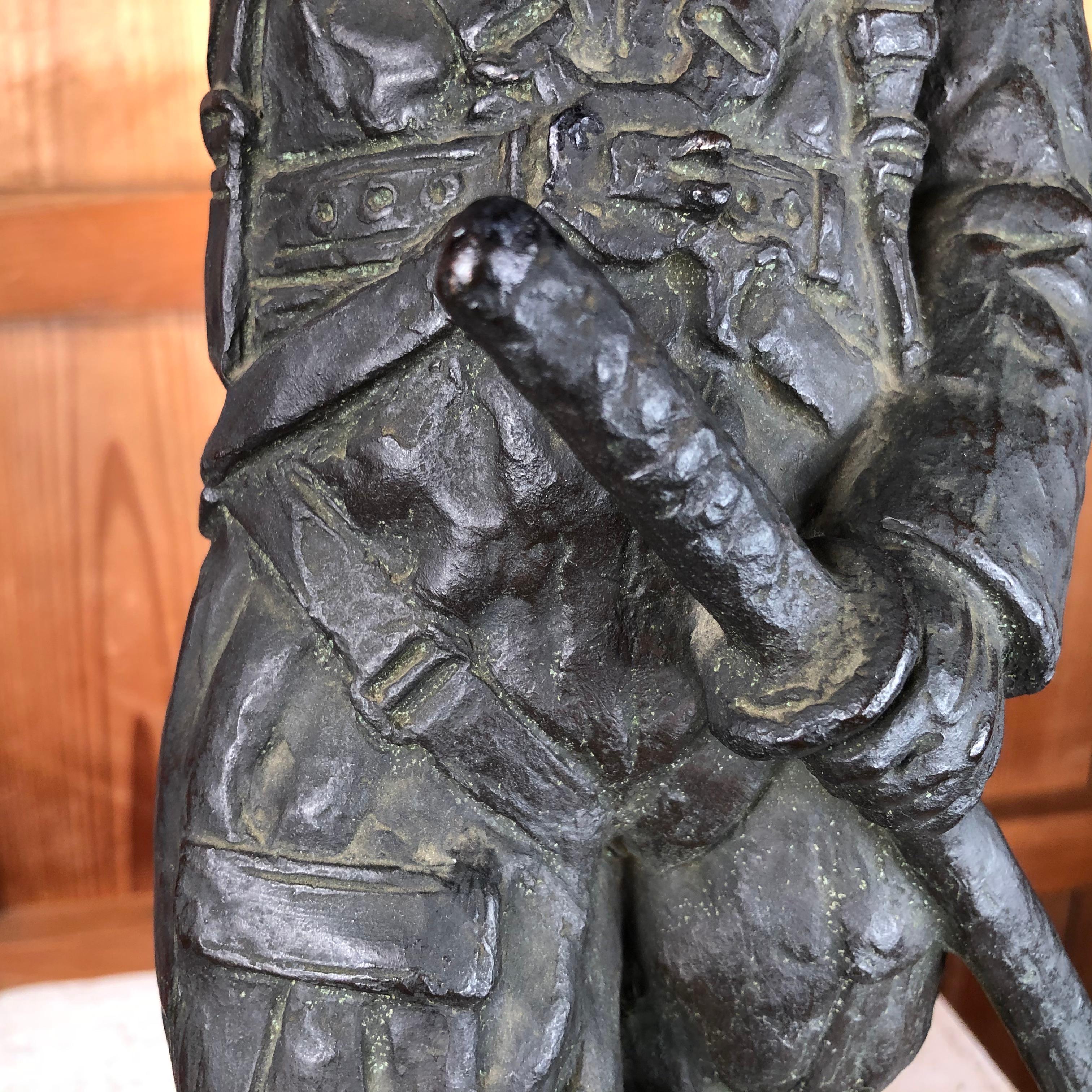 Japan Important WWII Bronze Samurai 