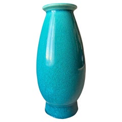 Japan, Japanese Blue Craquelé Signed  Vase with Box