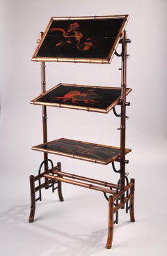Japan Lacquer Servant Table Attributed to A. Perret & E. Vibert, France, c. 1880