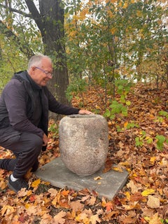 Japanese Large Antique Hand-Carved Tsukubai Water Basin Natsume, 19thc