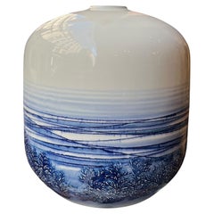 Japan, Large Blue and White exhibition vase by Fuji Shumei