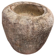 Japan, Large Old Hand-Carved Tsukubai Water Basin "Natsume"