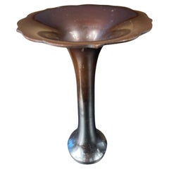 Japan Large Pretty Bronze Flower Petal Vase, Signed Box