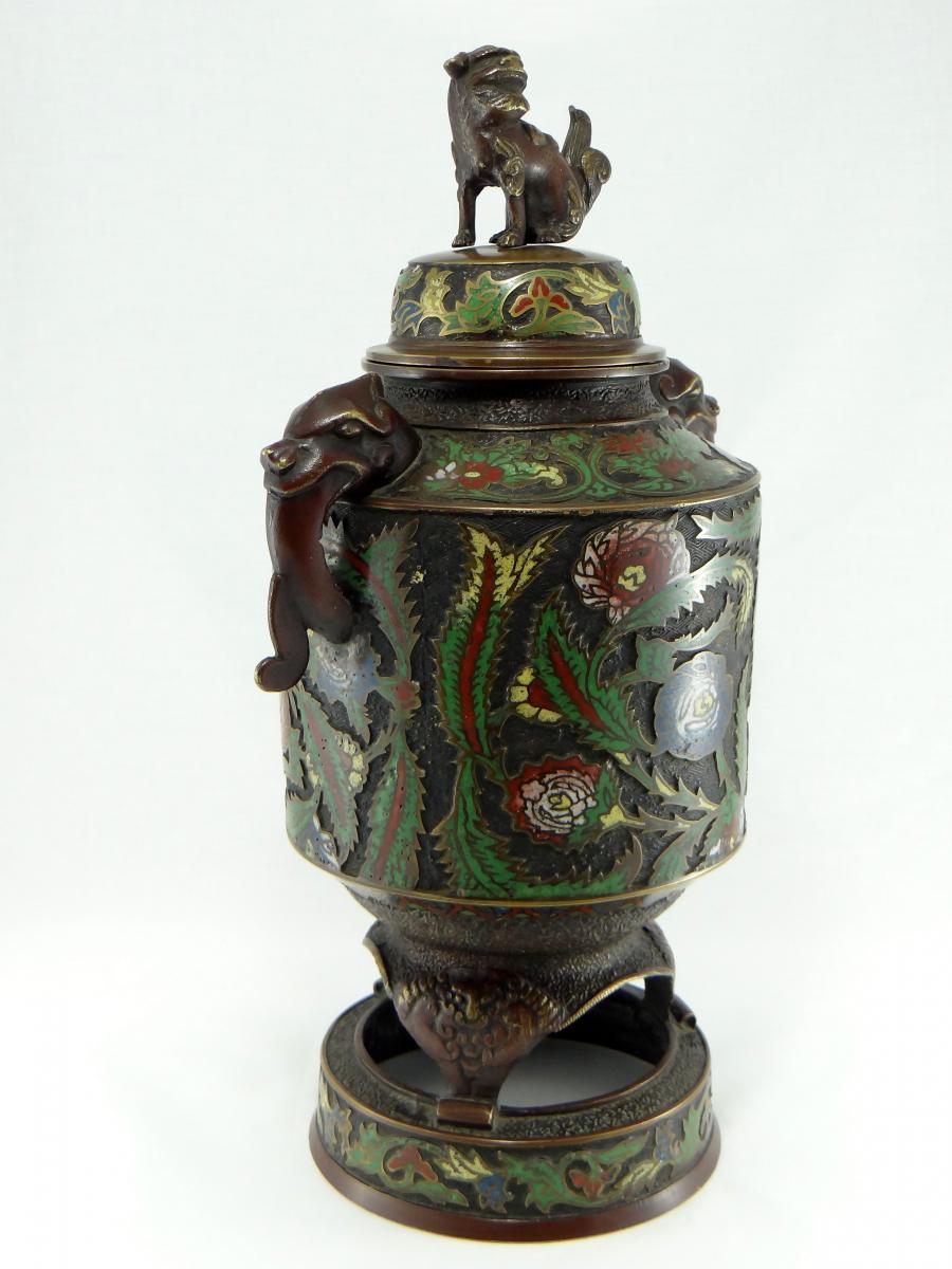 Other Japan, Late 19th Century, Important Bronze Covered Pot and Cloisonné