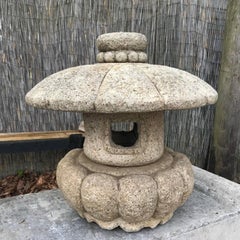 Japan Lovely Vintage Stone "Pumpkin" Lantern Hand-Carved Classic