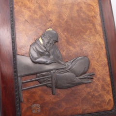 JAPAN Meiji Period 1890 Tebako Desk Box Made In Precious Woods, Bronze & Gold