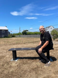 Japan Mid Century "Wave" Hardwood Garden Bench